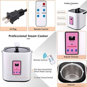 Hurbo Newest Portable Folding steam Sauna Room, Home Sauna spa, Weight Loss Therapy, Full Body Spa Detox Sauna Room with Foldable Chair Timer Remote Control (31.5 x 31.5 x 40.6inch, Gray)