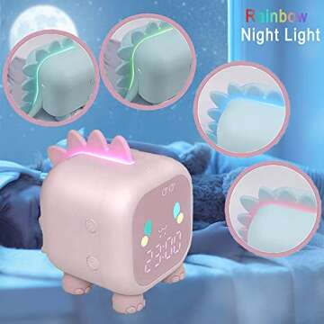 Kids Dinosaur Alarm Clock - Fun & Functional Night Light