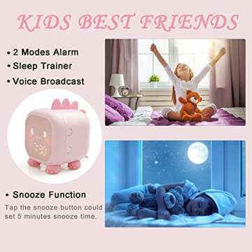 Kids Dinosaur Alarm Clock - Fun & Functional Night Light