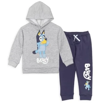 Bluey Toddler Boys Fleece Hoodie & Pants Outfit Set - Grey/Blue 3T
