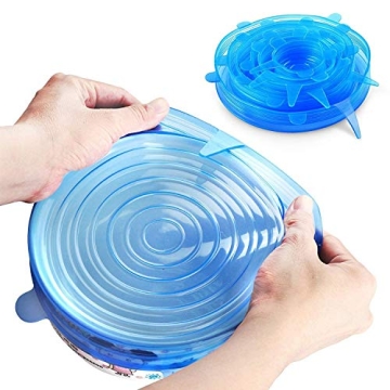 YAZJIWAN Silicone Stretch Lids - Durable & Eco-Friendly Elastic Lids for Bowl
