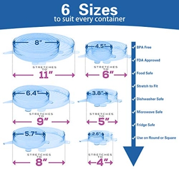 YAZJIWAN Silicone Stretch Lids - Eco-Friendly Reusable Covers