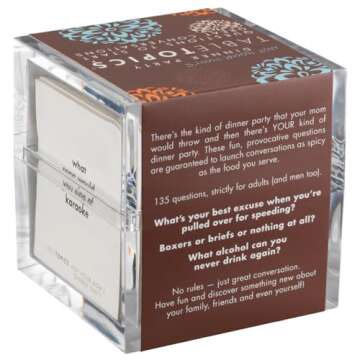 TableTopics Not Your Mom's Dinner Party - 135 Question Cards Game - Fun Conversation Starter Cards, Start Exciting & Provocative Conversations