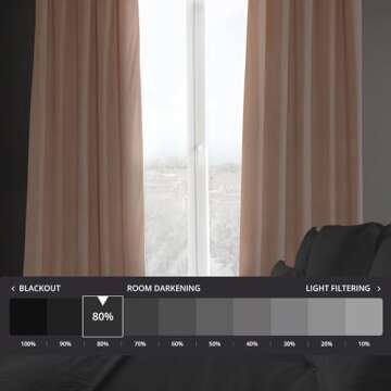 HPD Half Price Drapes Heritage Plush Velvet Curtains 84 Inches Long Room Darkening Curtains for Bedr...