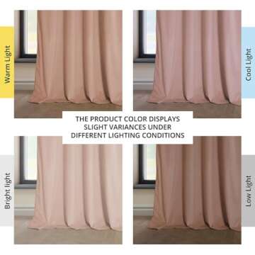 HPD Half Price Drapes Heritage Plush Velvet Curtains 84 Inches Long Room Darkening Curtains for Bedroom & Living Room 50W x 84L, (1 Panel), Peach Blossom