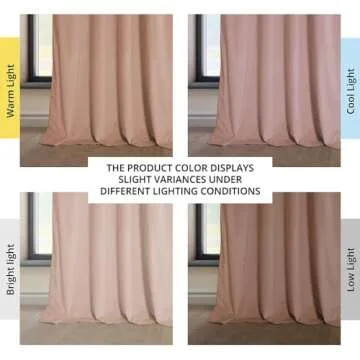 HPD Half Price Drapes Heritage Plush Velvet Curtains 84 Inches Long Room Darkening Curtains for Bedroom & Living Room 50W x 84L, (1 Panel), Peach Blossom