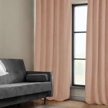 HPD Half Price Drapes Heritage Plush Velvet Curtains 84 Inches Long Room Darkening Curtains for Bedroom & Living Room 50W x 84L, (1 Panel), Peach Blossom