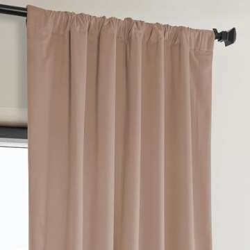 HPD Half Price Drapes Heritage Plush Velvet Curtains 84 Inches Long Room Darkening Curtains for Bedroom & Living Room 50W x 84L, (1 Panel), Peach Blossom