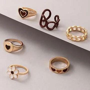 Shop Colorful Y2K Chunky Rings for Trendy Styles