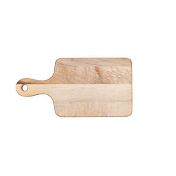 Labell Handle Serving Boards - Small Canadian Maple Hardwood Cutting Board for Meats, Vegetables, Fruits, and Cheeses - Flat Paddle Chopping Board Perfect for Charcuterie (6" x 12" x 0.75")