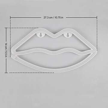 Hopolon Lip Neon Signs for Kids Room and Party Decor