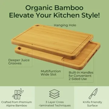 Keechee Bamboo Cutting Boards Set - Versatile & Eco-Friendly