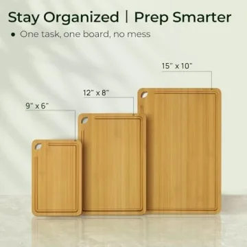 Keechee Bamboo Cutting Boards Set - Versatile & Eco-Friendly