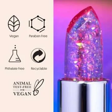 Winky Lux Glitter Confetti Balm, pH Color Changing Lipstick, Vegan & Cruelty Free Lip Balm, Hydrate & Plump, Sheer Pink Lipstick With Lavender Confetti