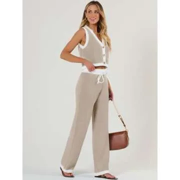 LILLUSORY Summer Vest 2 Piece Knit Set for Women