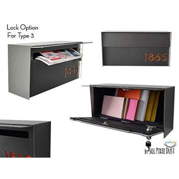 Wall Mounted Mailbox with Wood Walnut Aluminum (ACP) Face and White Aluminum (ACP) Body and Black Acrylic Numbers - Modern Design - Custom Mailbox with House Numbers - Letterbox - Mailnest Type 3