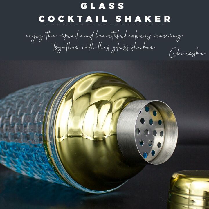 Elegant Glass Cocktail Shaker Set - 13 oz