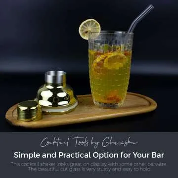 Elegant Glass Cocktail Shaker Set - 13 oz