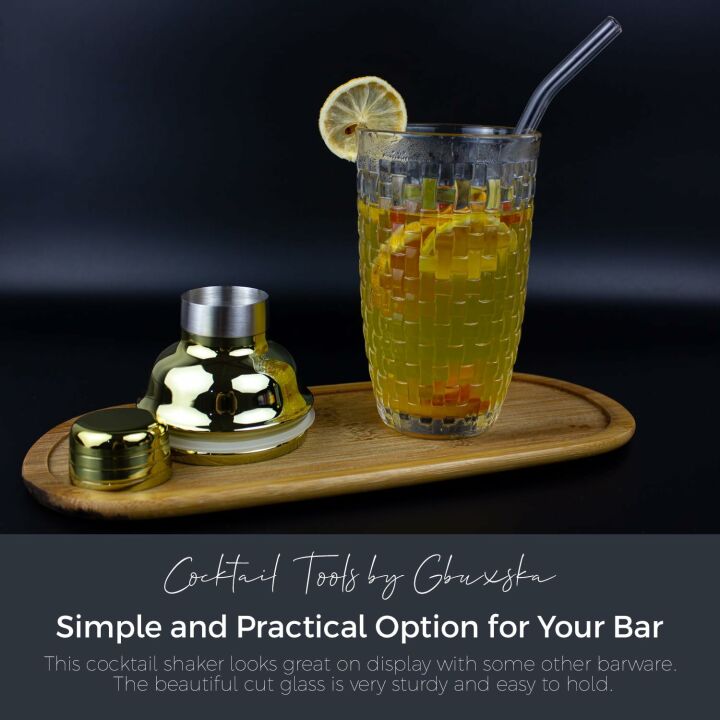 Elegant Glass Cocktail Shaker Set - 13 oz