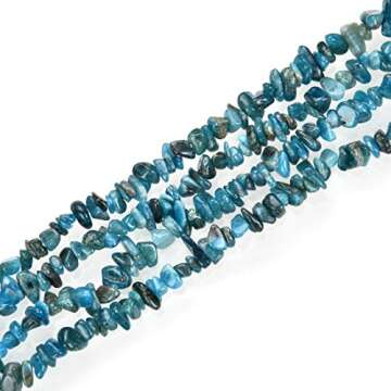 1 Strand Adabele Natural Blue Apatite Gemstone Chip Loose Beads Drilled Hole Free Form 5mm-8mm Gem Stone Spacer 32 Inch for Jewelry Craft Making GZ1-26
