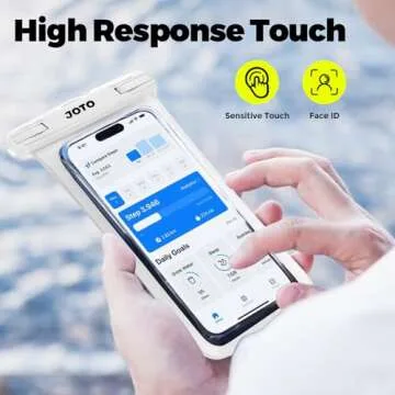 JOTO Universal Waterproof Pouch Case for iPhone 16 15 14 13 Plus Pro Max, IPX8 Cellphone Dry Bag 12 11 Pro Max XR X 8 7 6S Plus SE, Galaxy S23 S22 S21 S20+ S20 S10 Plus Note, Pixel up to 7" -White