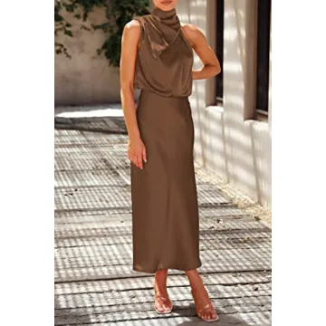 Elegant Summer Satin Dress for Women - PRETTYGARDEN