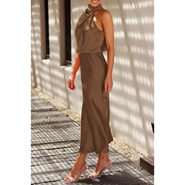 Elegant Summer Satin Dress for Women - PRETTYGARDEN