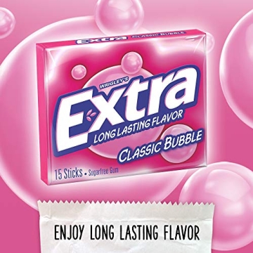 EXTRA Sugar Free Bubble Gum - 10 Packs of 15 Count