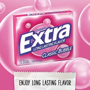 EXTRA Sugar Free Bubble Gum - 10 Packs of 15 Count