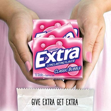 EXTRA Sugar Free Bubble Gum - 10 Packs of 15 Count
