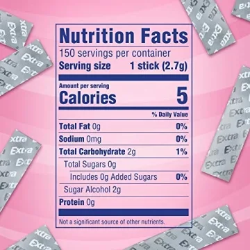 EXTRA Sugar Free Bubble Gum - 10 Packs of 15 Count