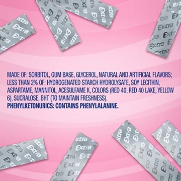 EXTRA Sugar Free Bubble Gum - 10 Packs of 15 Count