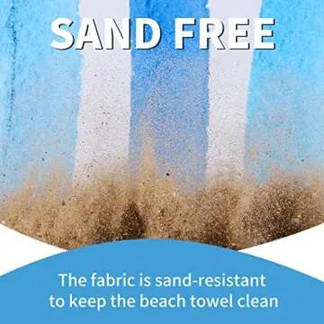 Gomust 2 Pack Lightweight Thin Beach Towel Oversized 71"x32" Big Extra Large Microfiber Sand Free Towels for Adult Quick Dry Travel Camping Beach Accessories Vacation Essential Gift Blue Shell Stripe