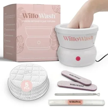 Willowash Electric Nail Soaking Bowl - 50% Faster Acetone Removal Kit for Home Use