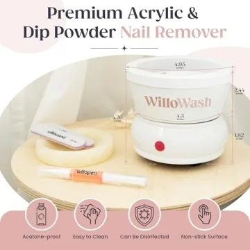Willowash Electric Nail Soaking Bowl for Fast Removal Kit