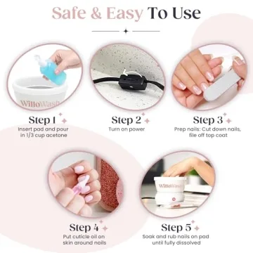 Willowash Electric Nail Soaking Bowl for Fast Removal Kit