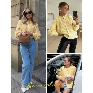 Acmplla Chunky Knit Cardigan Sweater for Women Fall 2024