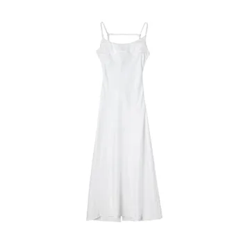 NUFIWI Women's Satin Spaghetti Strap Maxi Dress - Elegant Design