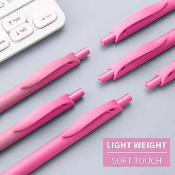 Deegtran 50 Pack Pink Click Pens Smooth Writing