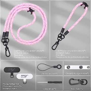 Doboli Phone Lanyard,Phone Strap,Wrist Lanyard,Lanyards For Keys,Keychains For Women,Nylon Adjustabl...