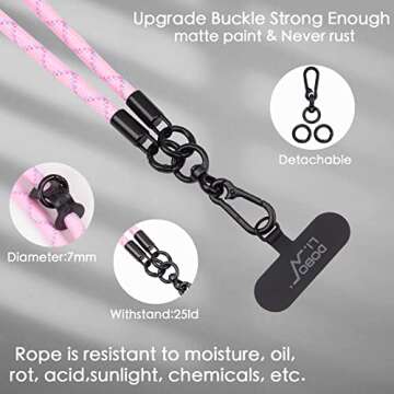 Doboli Phone Lanyard,Phone Strap,Wrist Lanyard,Lanyards For Keys,Keychains For Women,Nylon Adjustable Shoulder Neck,Universal Cell Phone Lanyard for All Smartphone,Travel Essentials (2 Pack)