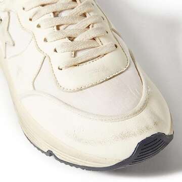 Golden Goose Running Sole Nylon Upper Leather Star Nappa Toe and Spur Beige/Pink EU 38 (US Women's 8) M