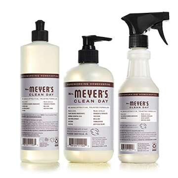 MRS. MEYER'S CLEAN DAY Kitchen Basics Set, Includes: Multi-Surface Cleaner, Hand Soap, Dish Soap, Lavender Scent, 3 Count Pack