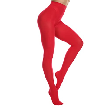 EVERSWE Women's 80 Den Soft Opaque Tights – Stylish Comfort in Red (XX-3XL)