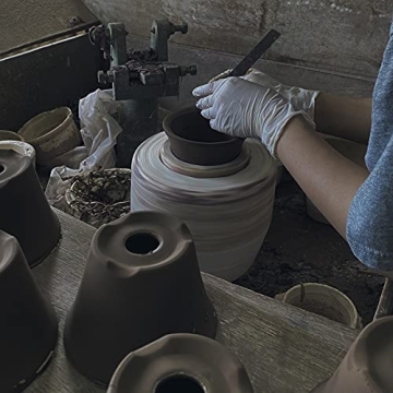 Wazakura Handmade Rounded Ceramic Bonsai Pot 4.3 in