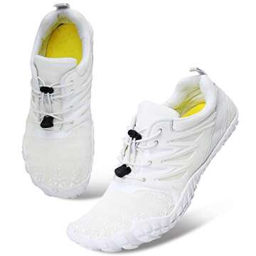 L-RUN Womens Barefoot Gym Walking Trail Beach Shoes WhiteM US (Women 7.5, Men 6)=EU38