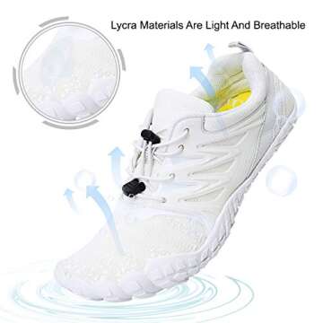 L-RUN Womens Barefoot Gym Walking Trail Beach Shoes WhiteM US (Women 7.5, Men 6)=EU38