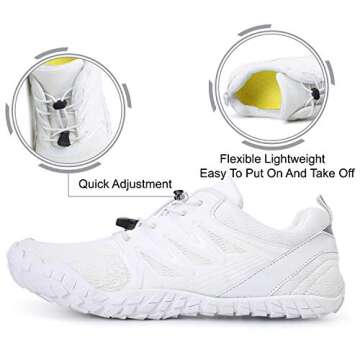 L-RUN Womens Barefoot Gym Walking Trail Beach Shoes WhiteM US (Women 7.5, Men 6)=EU38