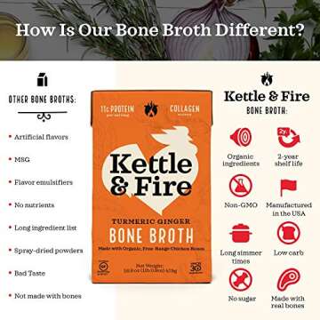 Kettle & Fire Broth Bone Chicken Turmeric Ginger, 16.9 Ounce