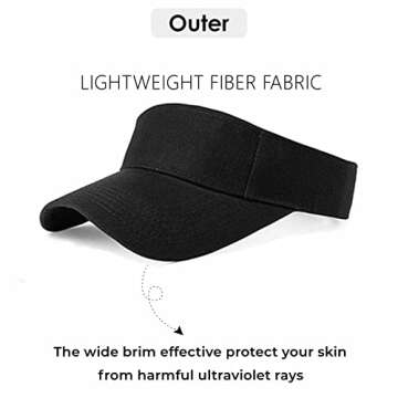 AZJ Sun Visor Hats for Women Men Adjustable UV Protection Outdoor Sports Golf Running Sun Caps (US, ...